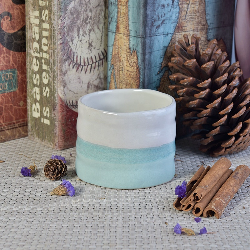 Customized color glaze ceramic tealight candle vessel candle containers home decorative use