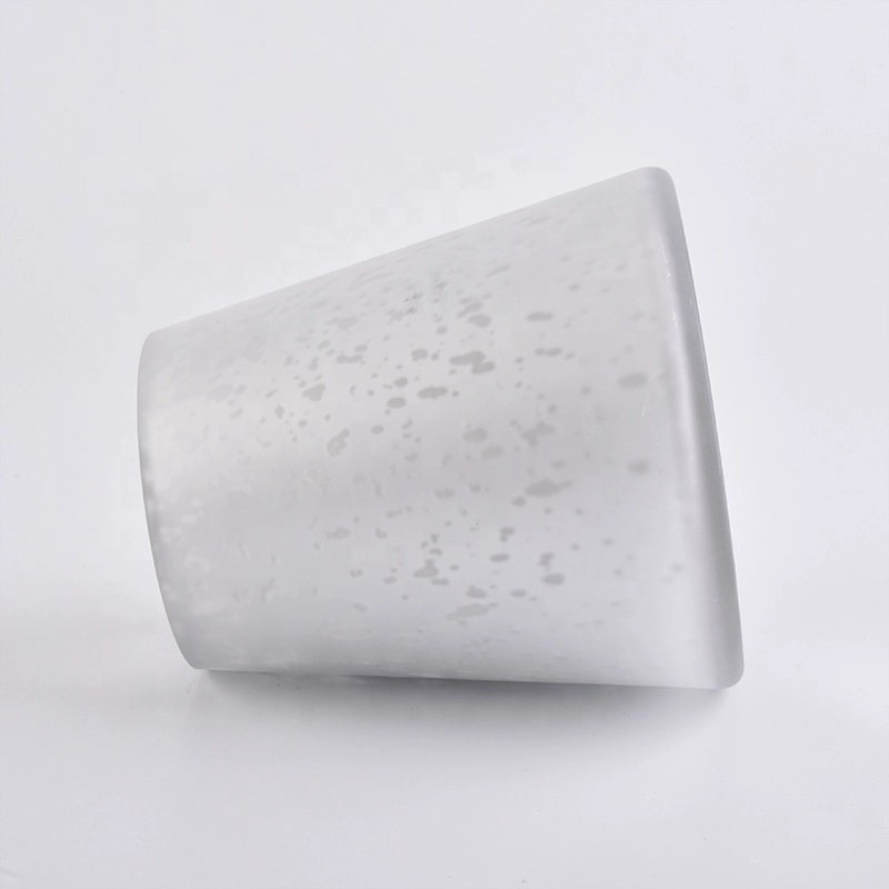 16oz frosted white glass candle jars with silver inside