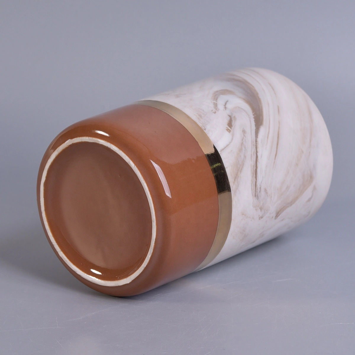 6oz 8oz Luxury painted custom amber ceramic candle holders wholesales