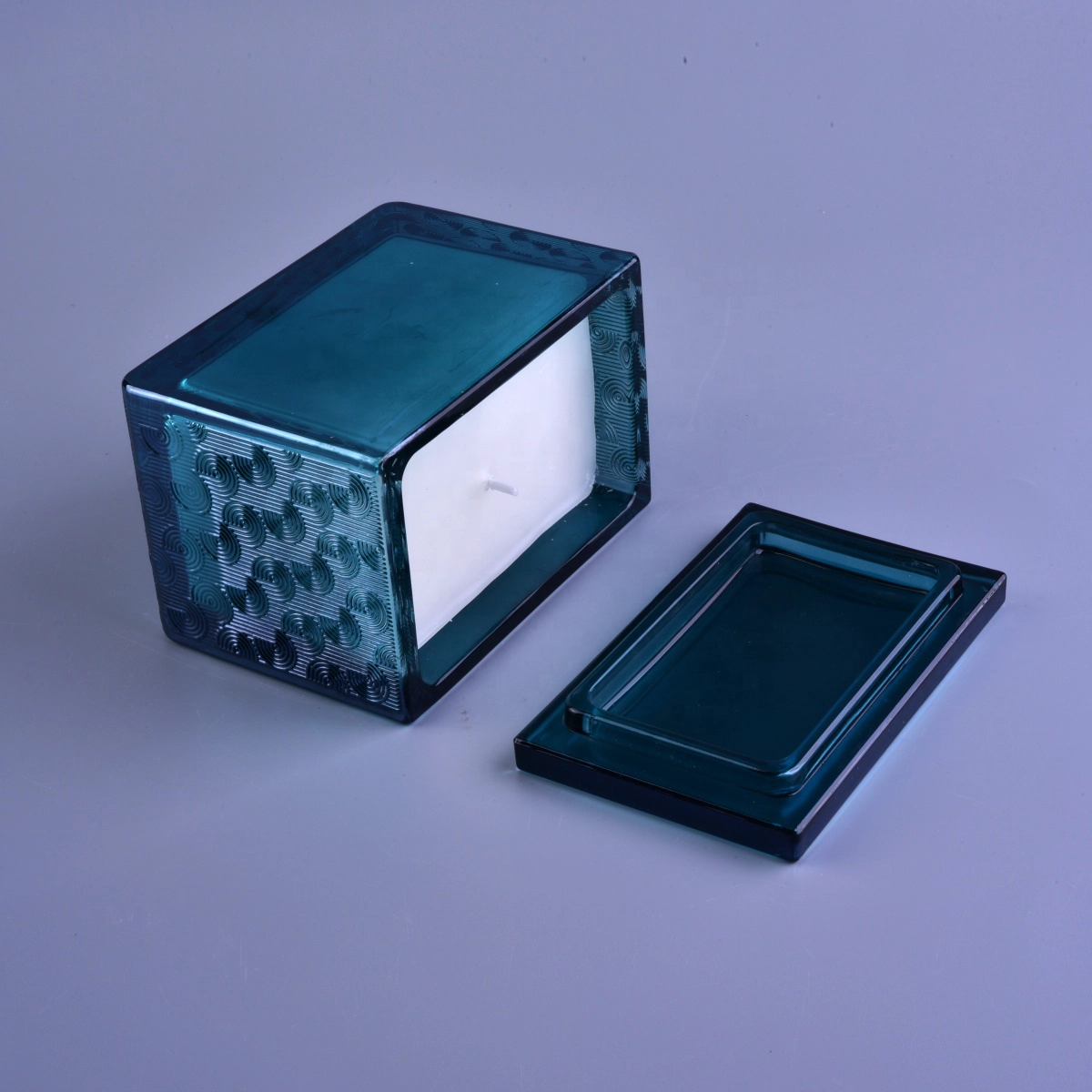 Hot sales luxury crystal square scented glass candle holders bulk