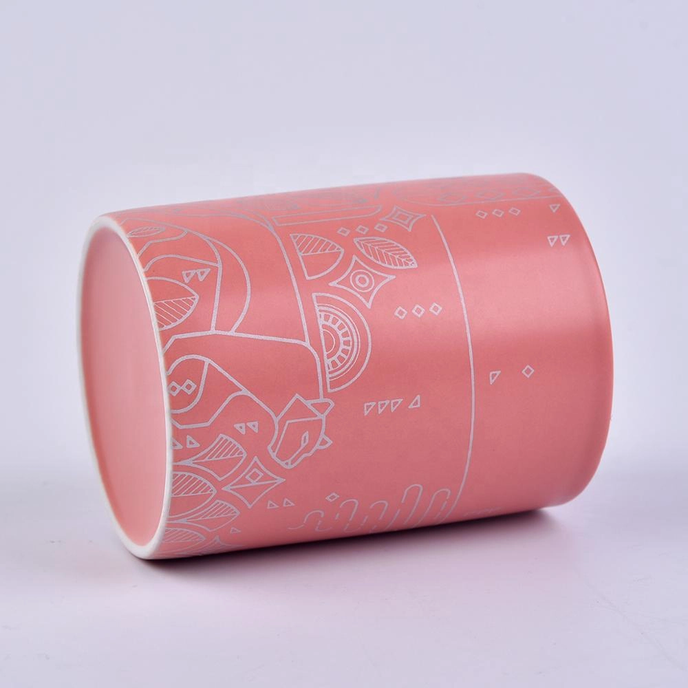 10oz Wholesales iridescent luxury candle ceramic jar