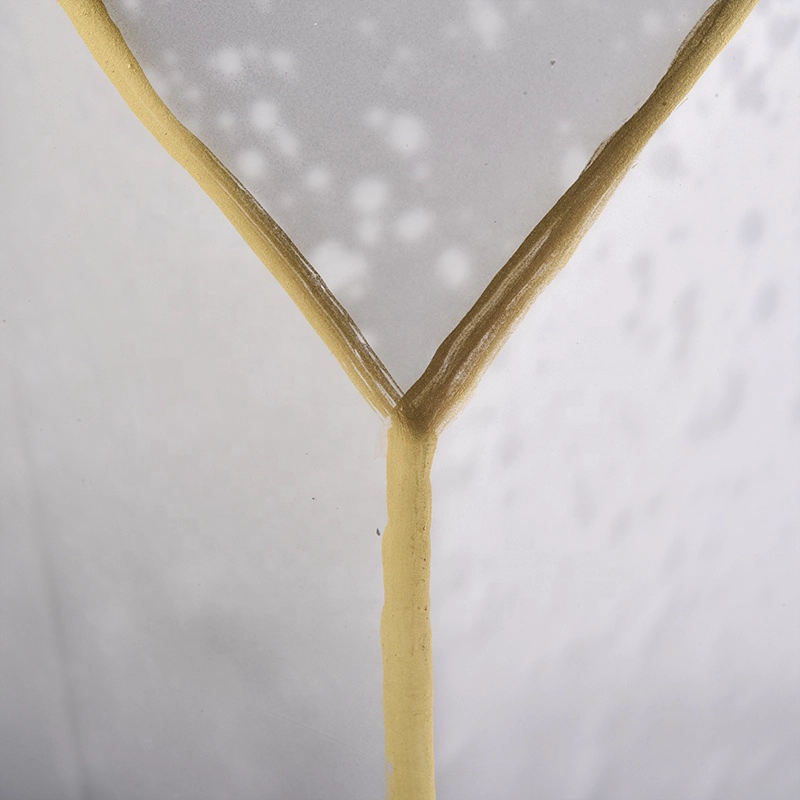 Unique Frosted White Glass Candle Holders with gold rim