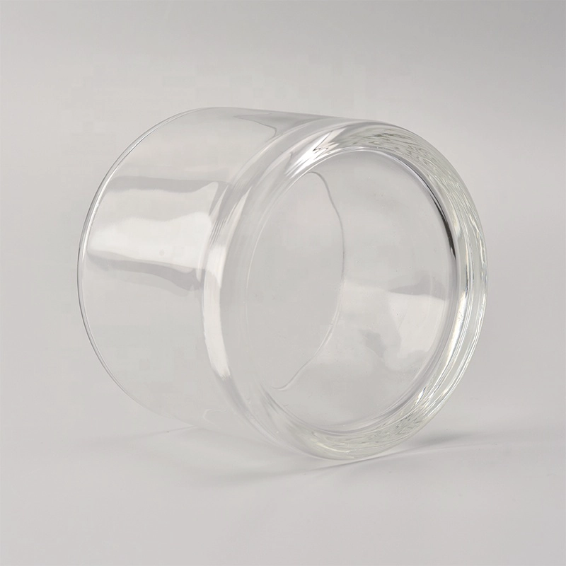 3 wick glass candle vessel, big volume glass candle holder
