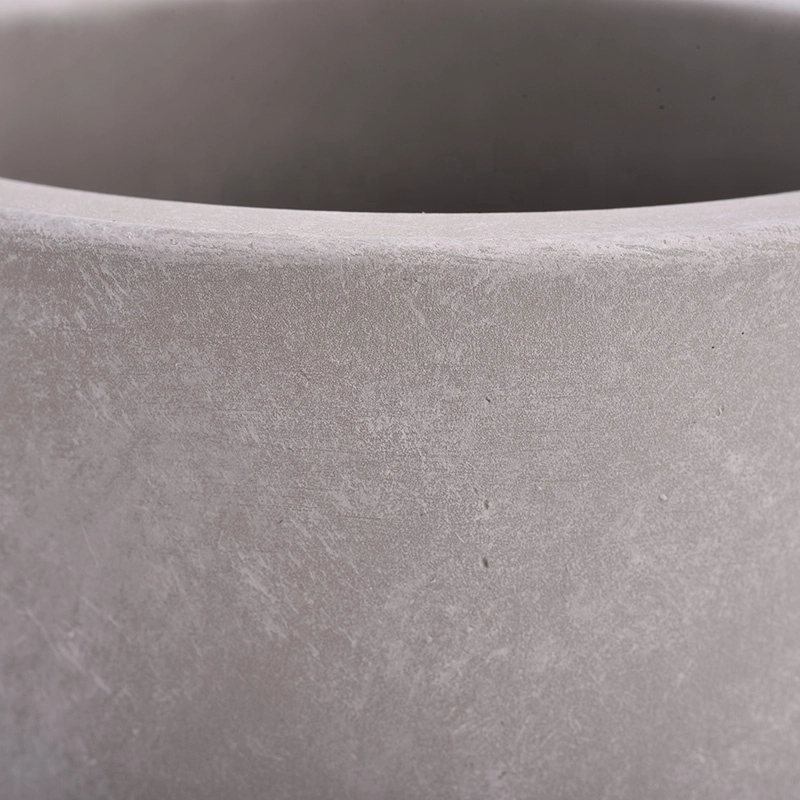 gray cement candle holers for 12oz wax filling