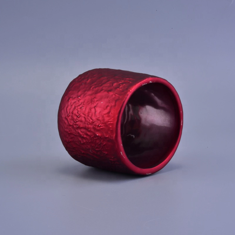 8oz colorful metallic decorative ceramic candle holders