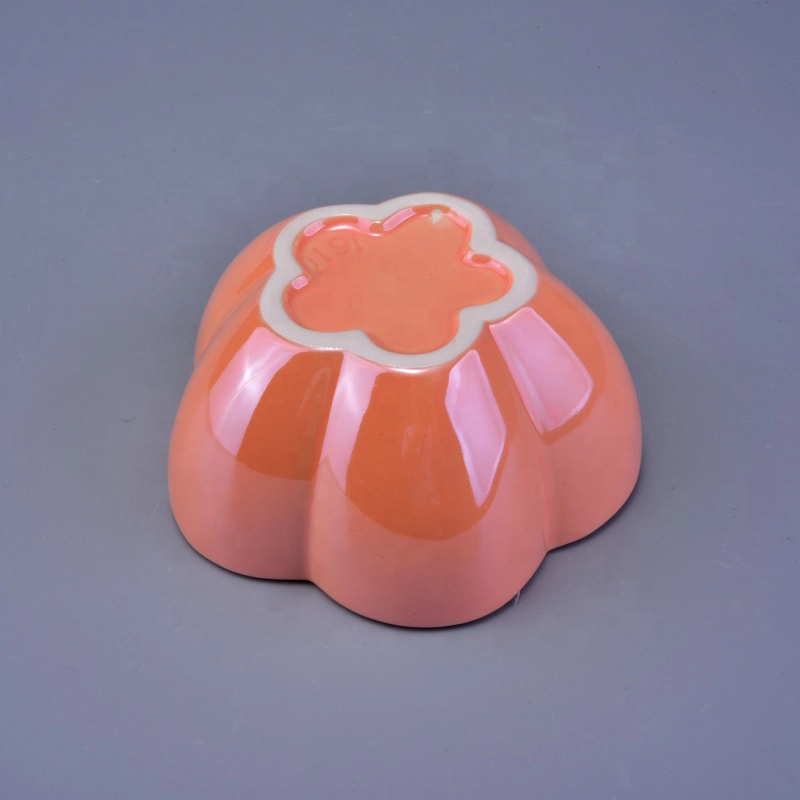 Flower design ceramic candle holders in various sizes