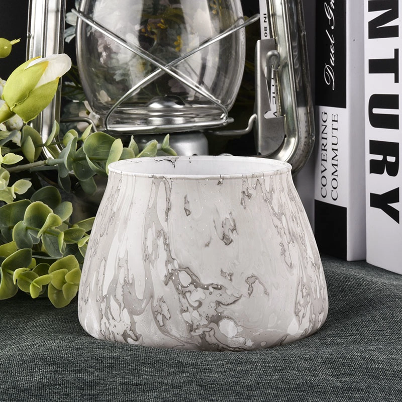 11oz marbled frosting glass candle jars