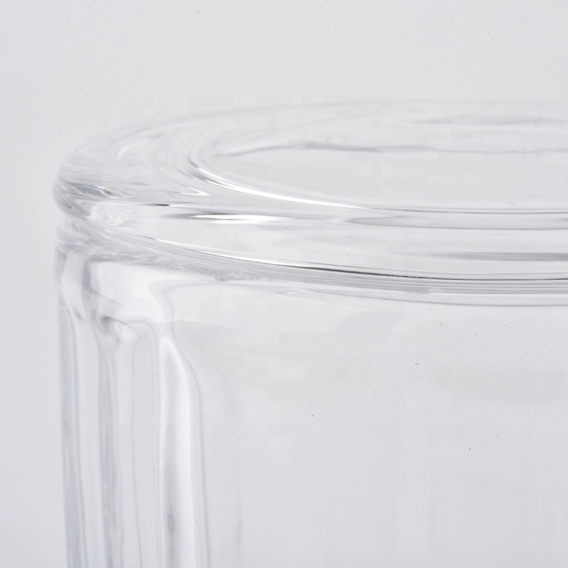 8oz crystal glass candle jars with lids