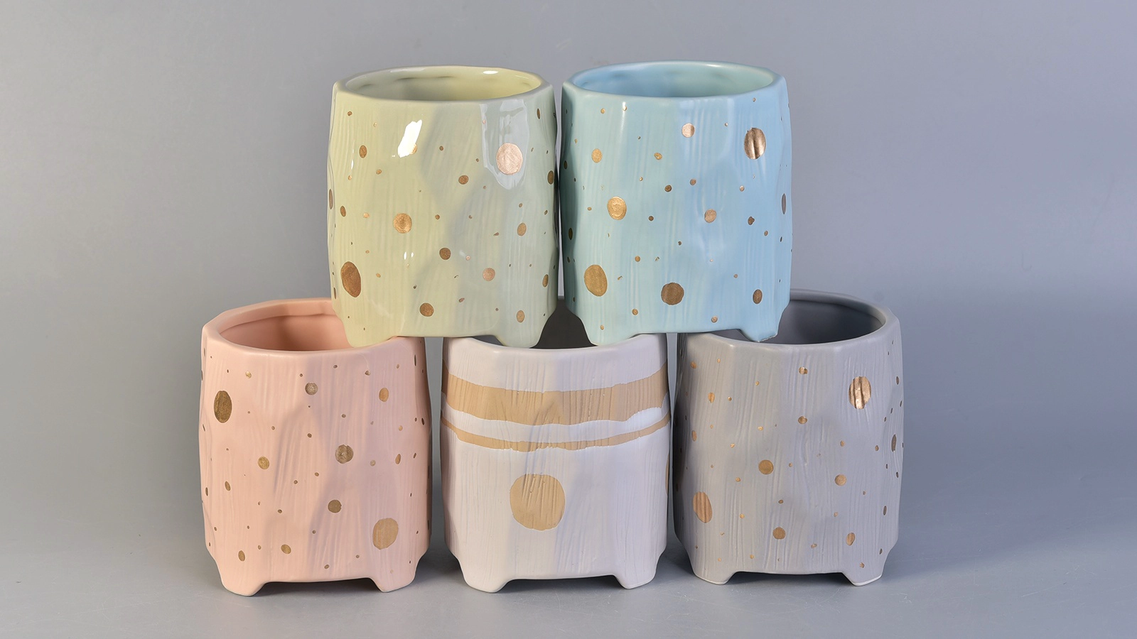 China scented pink ceramic containers for candles home decor