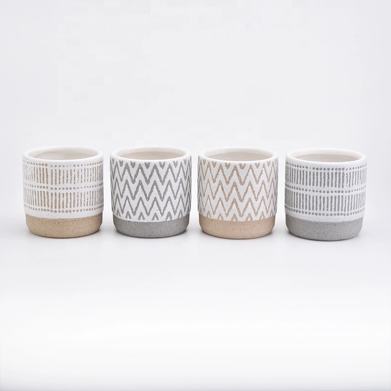 Frosted ceramic candle vessel vintage candle jars table wedding