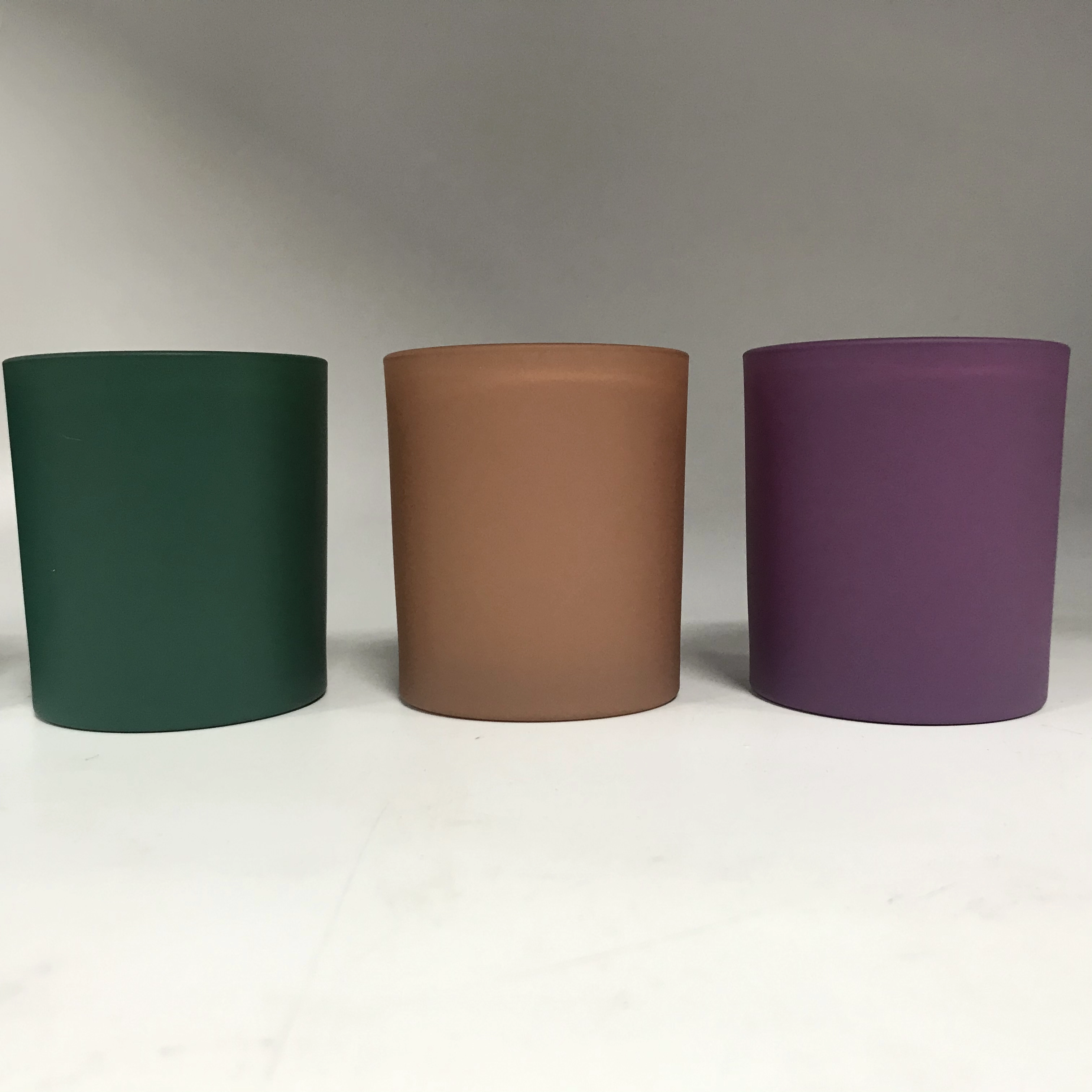 matte colored glass candle jars with metal lid
