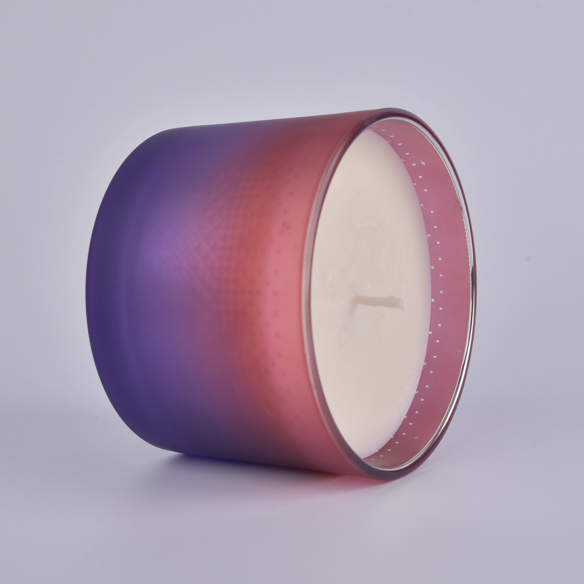 mixed colored matte glass container, unique glass candle holders for home decor