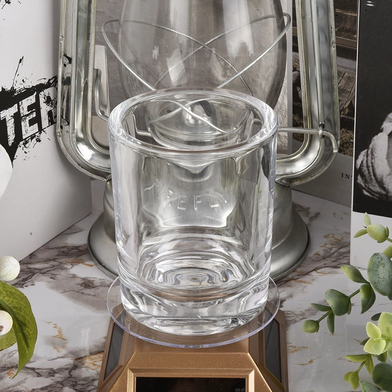 Crystal thick wall clear empty glass jar for candle making 6oz 8oz 10oz