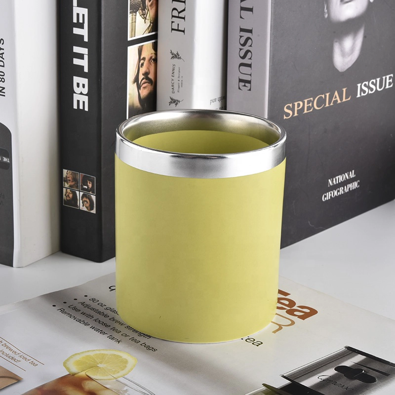 empty milky yellow ceramic candle containers
