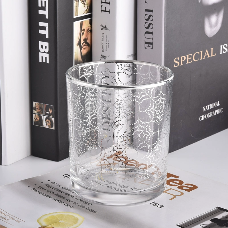 cylinder soy wax candle jars with silver logo