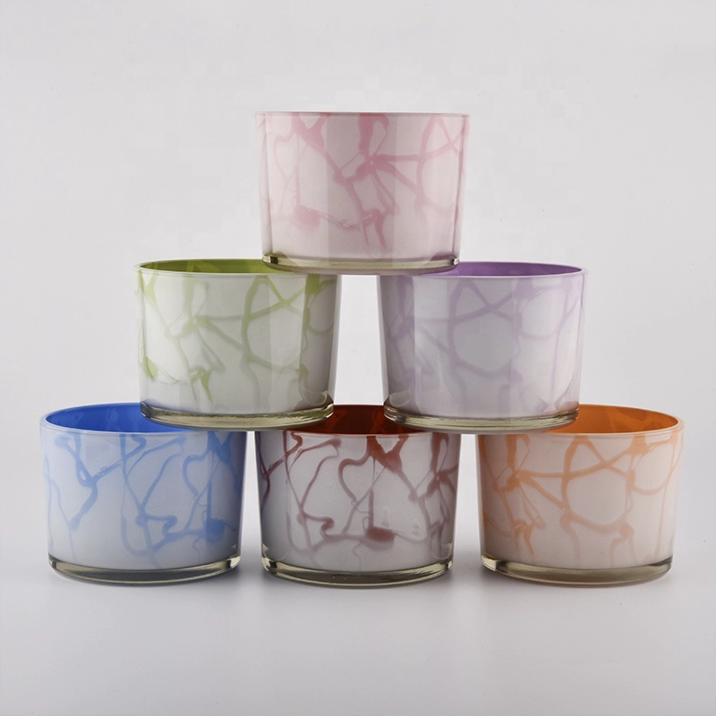 colorful series of 12oz glass candle holders
