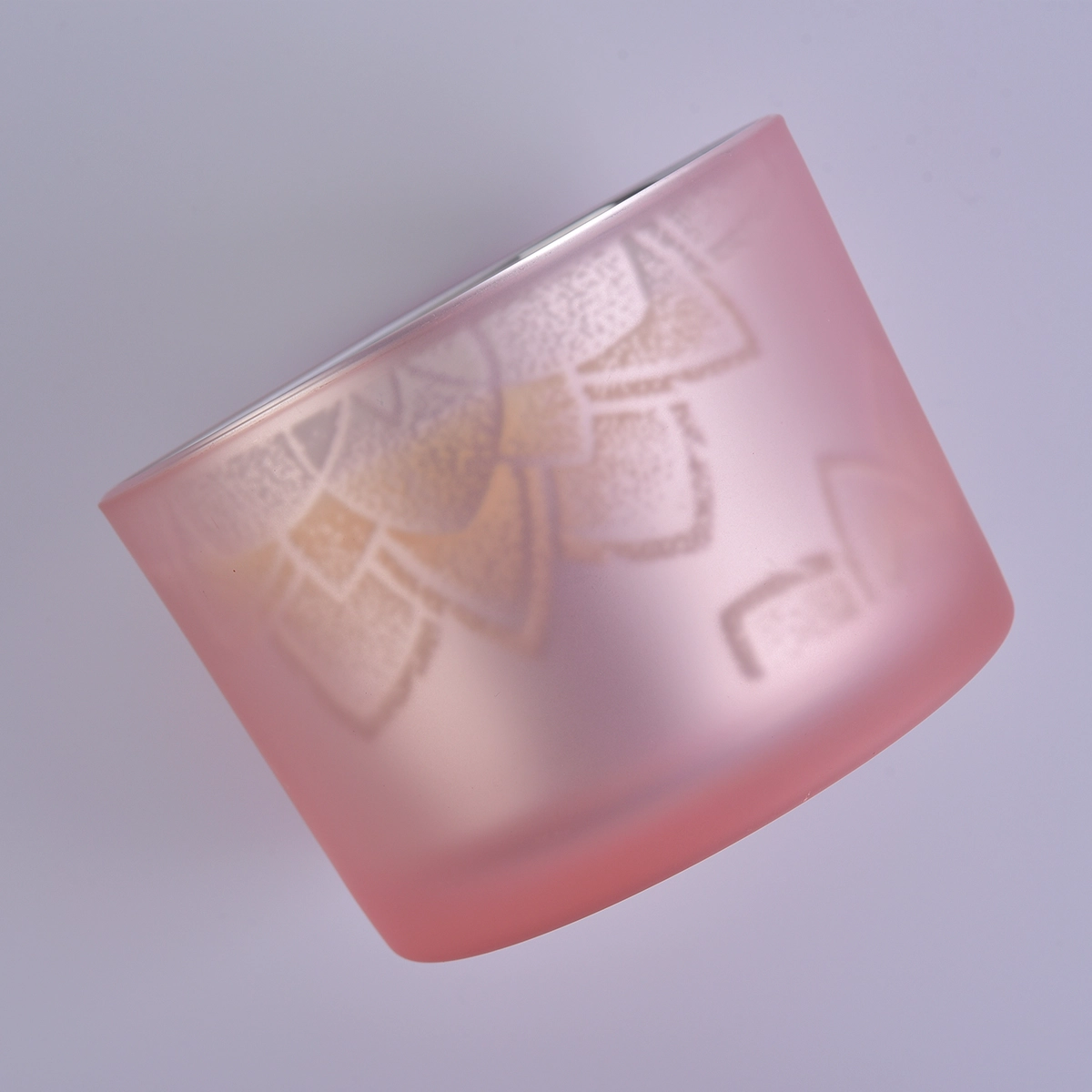 14 oz matte pink glass container, decorative glass candle holders