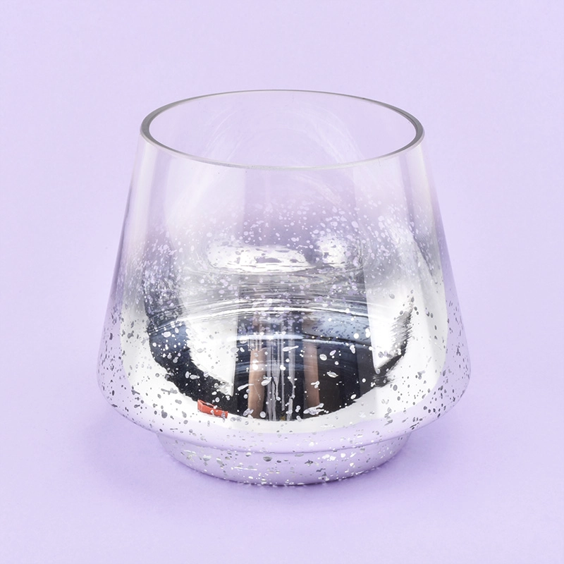 10oz silver decorative glass candle jars