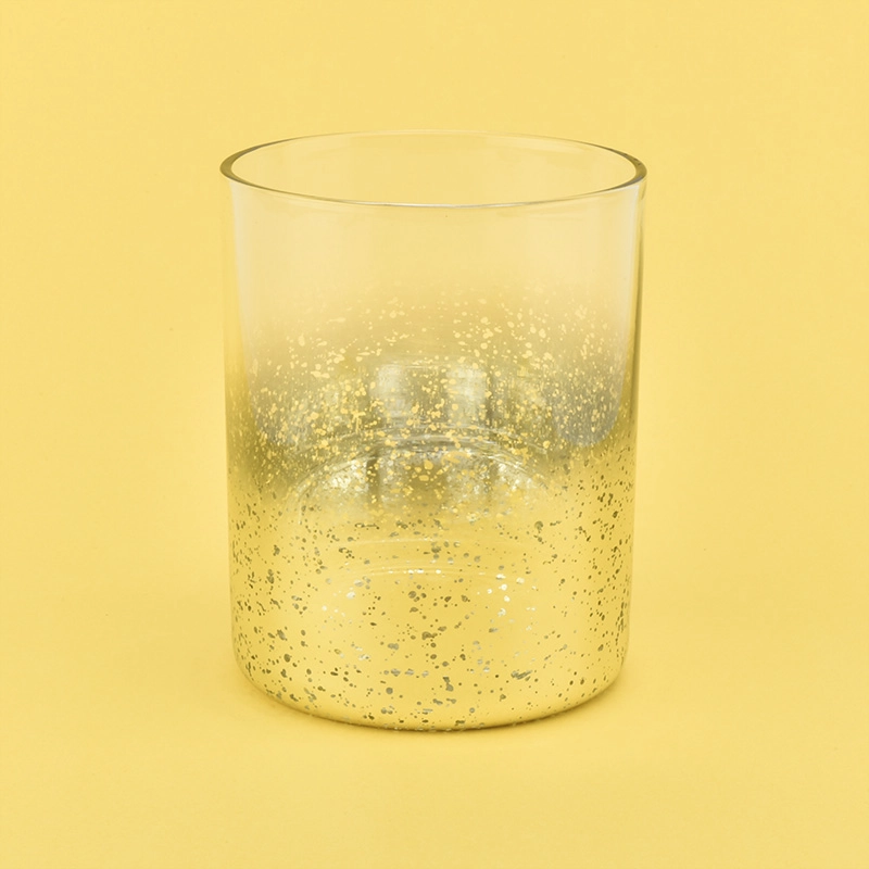 gold decorative glass candle holders for 10oz of candle filling