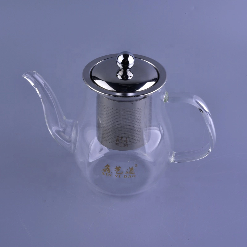 Supplier glass borosilicate teapot with Stainless Steel Infuser drinkware