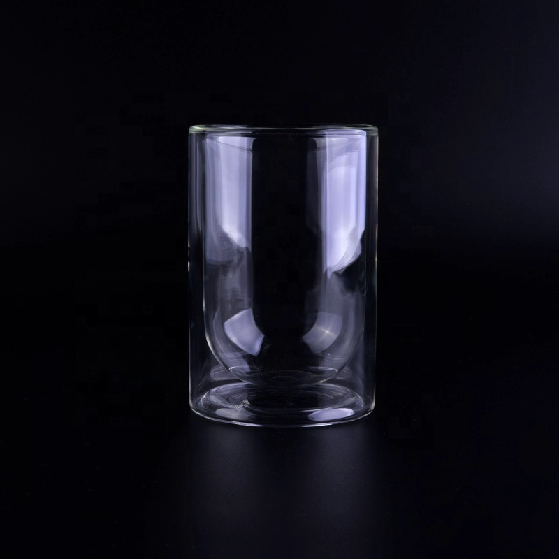 Transparent double wall glass water borosilicate tea cup handmade wholesales