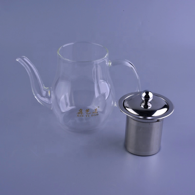 Supplier glass borosilicate teapot with Stainless Steel Infuser drinkware