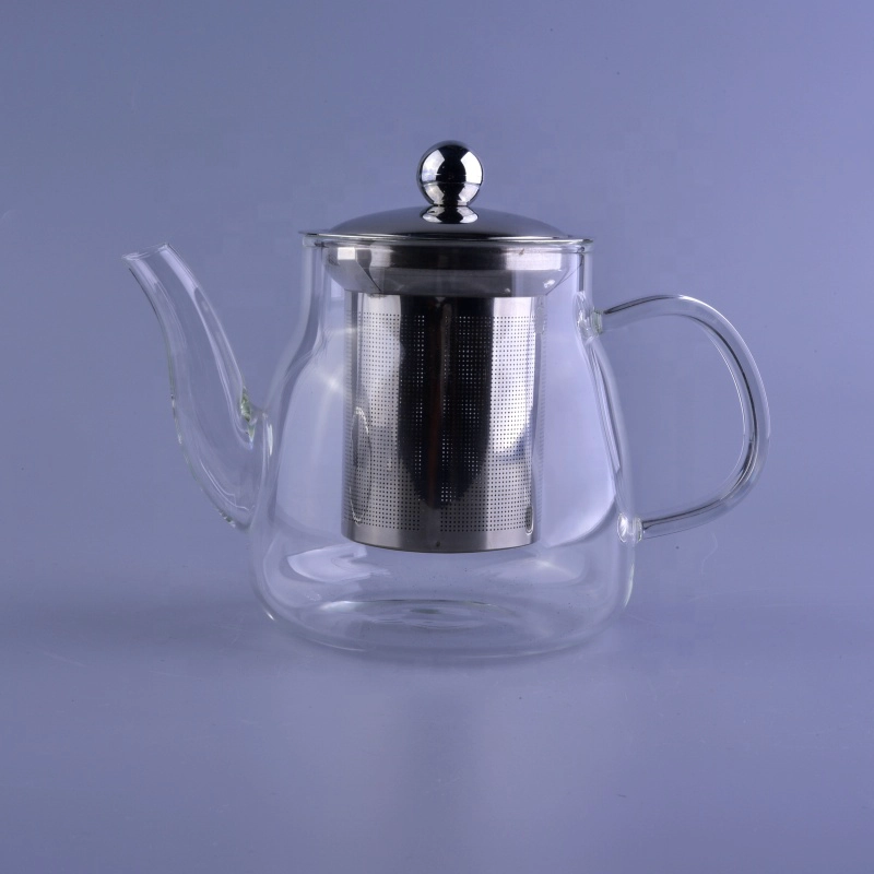 Glass Teapot with stainless steel infuser borosilicate glass drinkware
