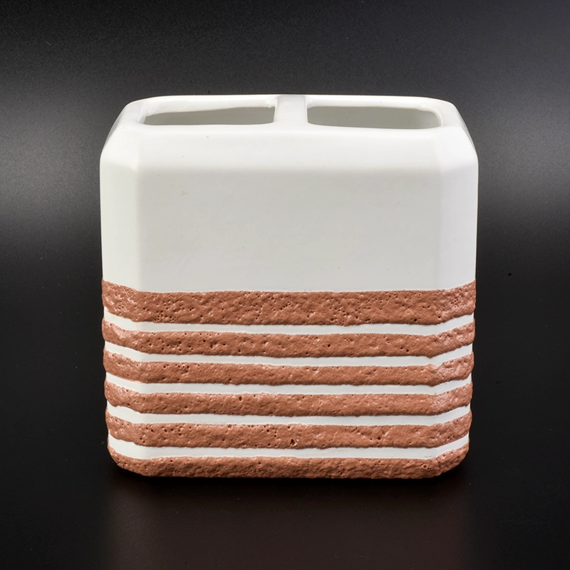 4pcs Square customized ceramic bath products hotel accessories sets toothbrush holder hotel decor in bulk
