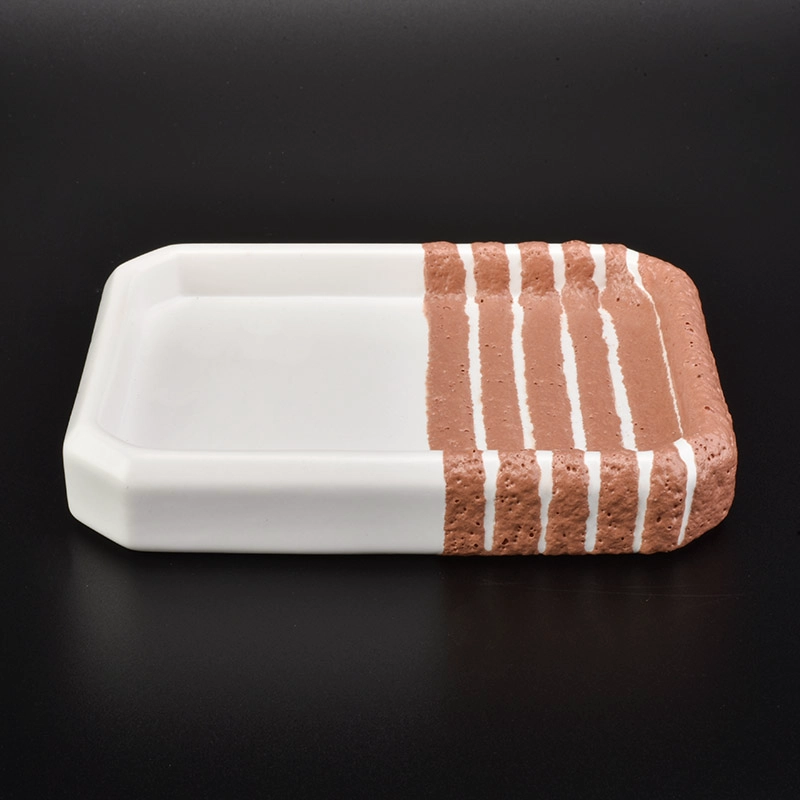 4pcs Square customized ceramic bath products hotel accessories sets toothbrush holder hotel decor in bulk