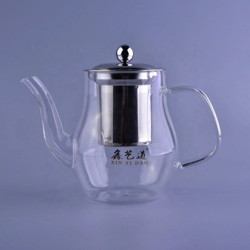 Supplier glass borosilicate teapot with Stainless Steel Infuser drinkware