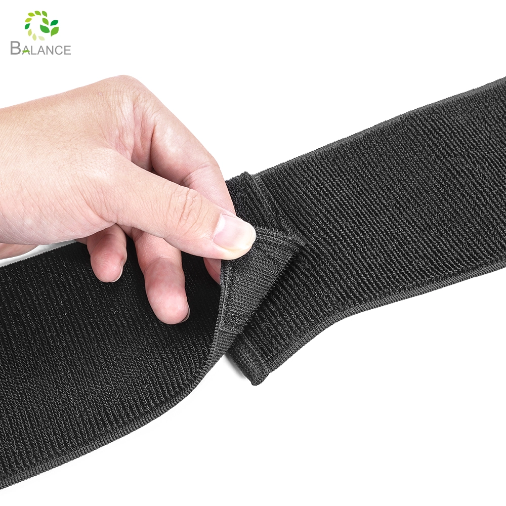 Maßgeschneidertes schwarzes elastisches, elastisches Klettband mit Klettverschluss, hergestellt in China