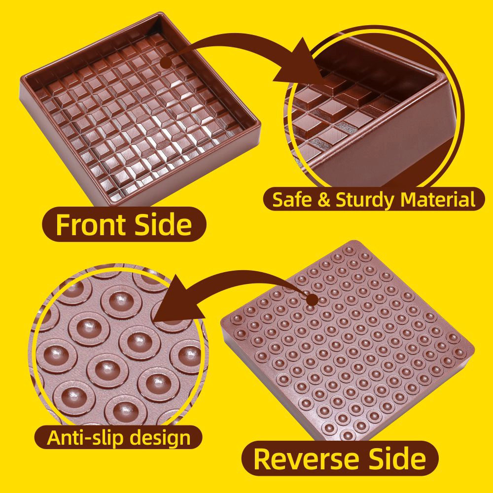 Square Anti-Sliding Rubber Furniture Caster Cups