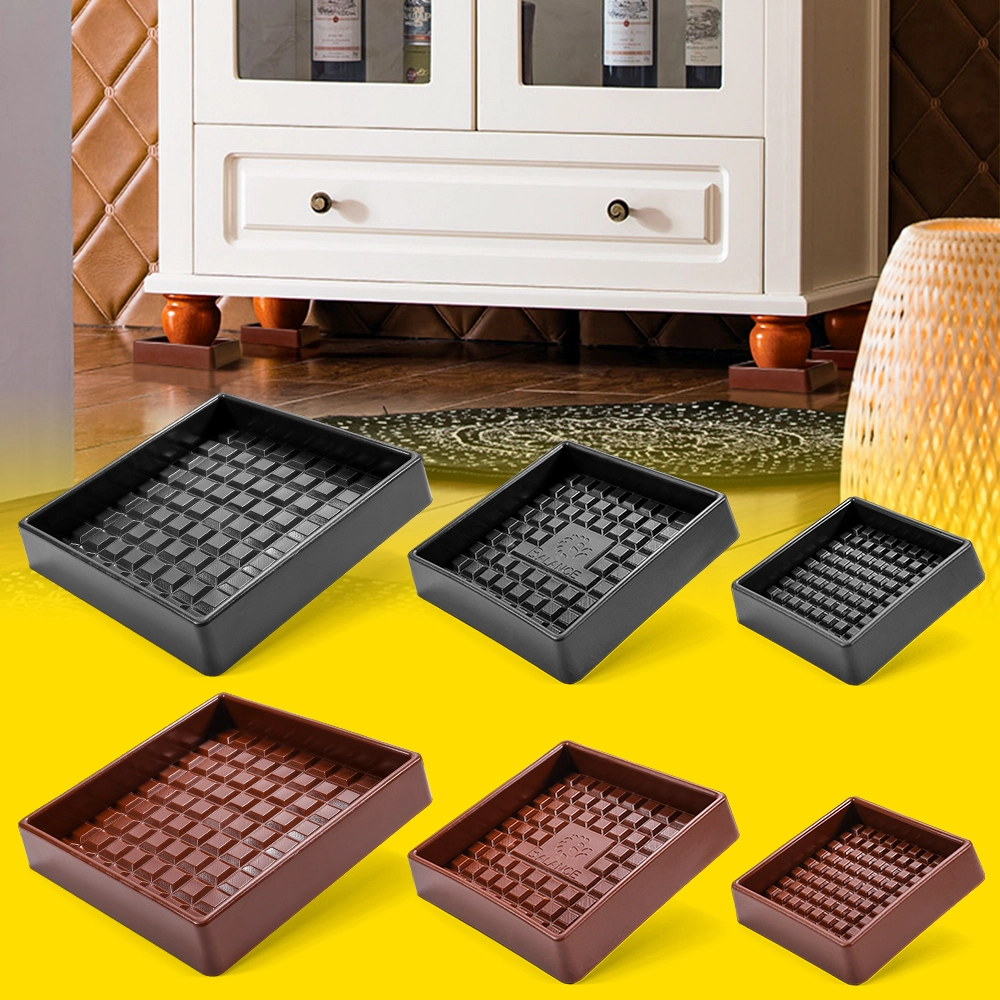 Square Anti-Sliding Rubber Furniture Caster Cups