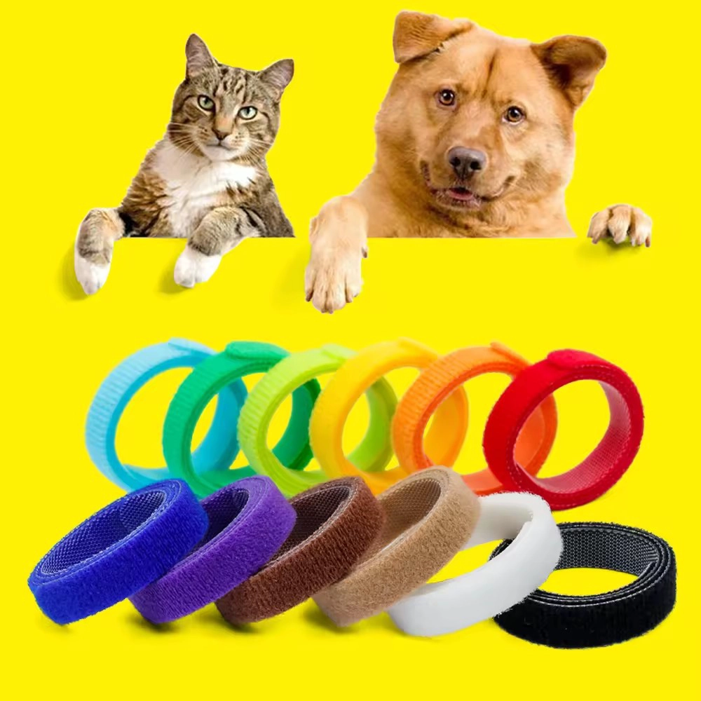 12PCS/Pack Style Design Back to Back Pet Tie Hook&Loop Pet Necklace Newborn Pet Identification