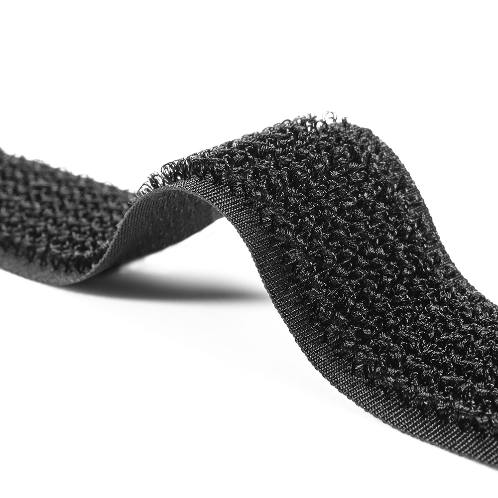 Adjustable reusable Nylon Hook and loop buckle strap, black