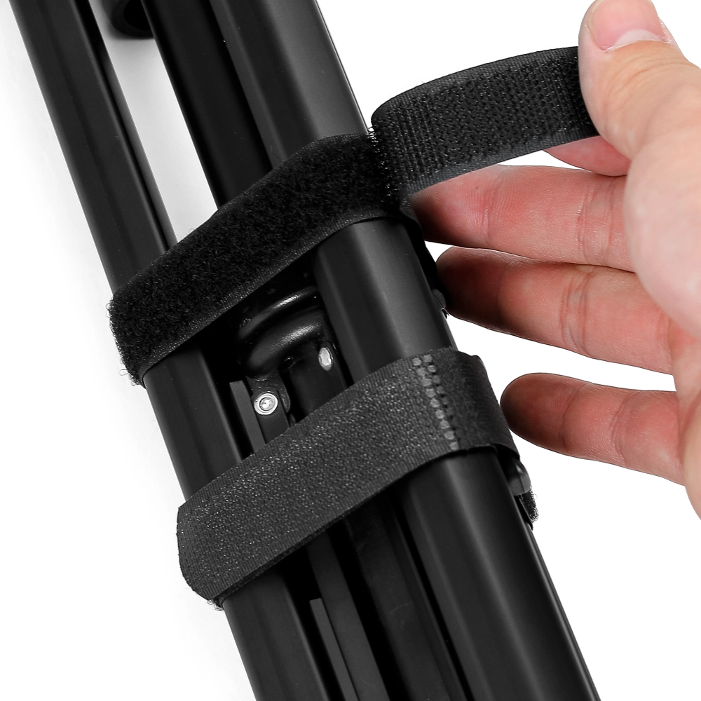 Adjustable fastener hook and loop band hook and loop tie with buckle