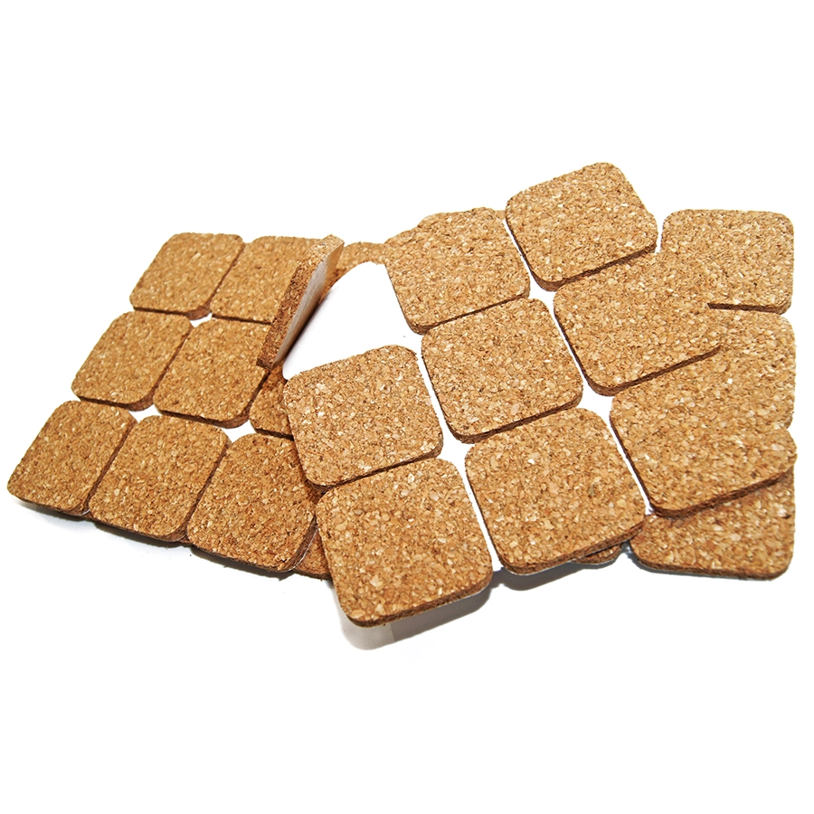 Self Adhesive Cork Roll Floor Protector Pads Wood Color Square and Round Balance