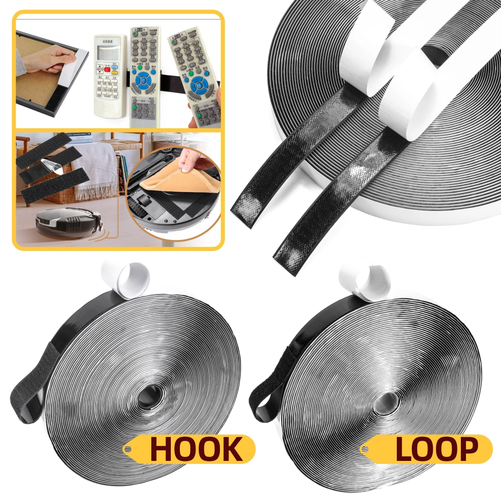 Premium -Klebstoff -Haken- und Loop -Streifen -Werksfabrik Direkt - Extra starker klebriger Nylonverschluss für Kleidung, Schuhe und Bürovorräte
