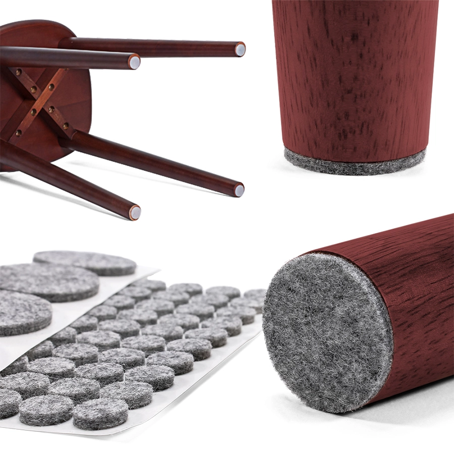 Almohadillas adhesivas de fieltro no tejido Protectores de muebles adhesivos de la piso resistente a los rasguños Paderas de protección de fieltro resistente