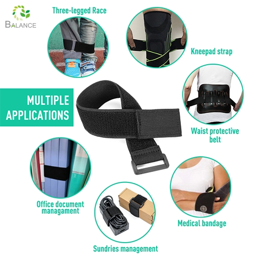 China Manufacturer Adjustable Hook and Loop Elastic Straps with Buckle Elastic Loop Cinch Strap for Cables Ties