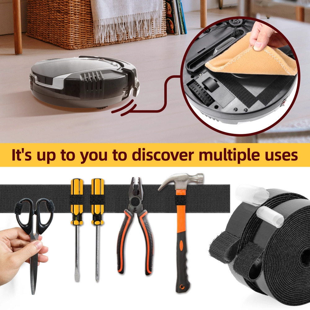 Adhesive Backed Hook and Loop Tape: Reusable Peel-and-Stick Fastener for Furniture, Electronics & Industrial Mounting