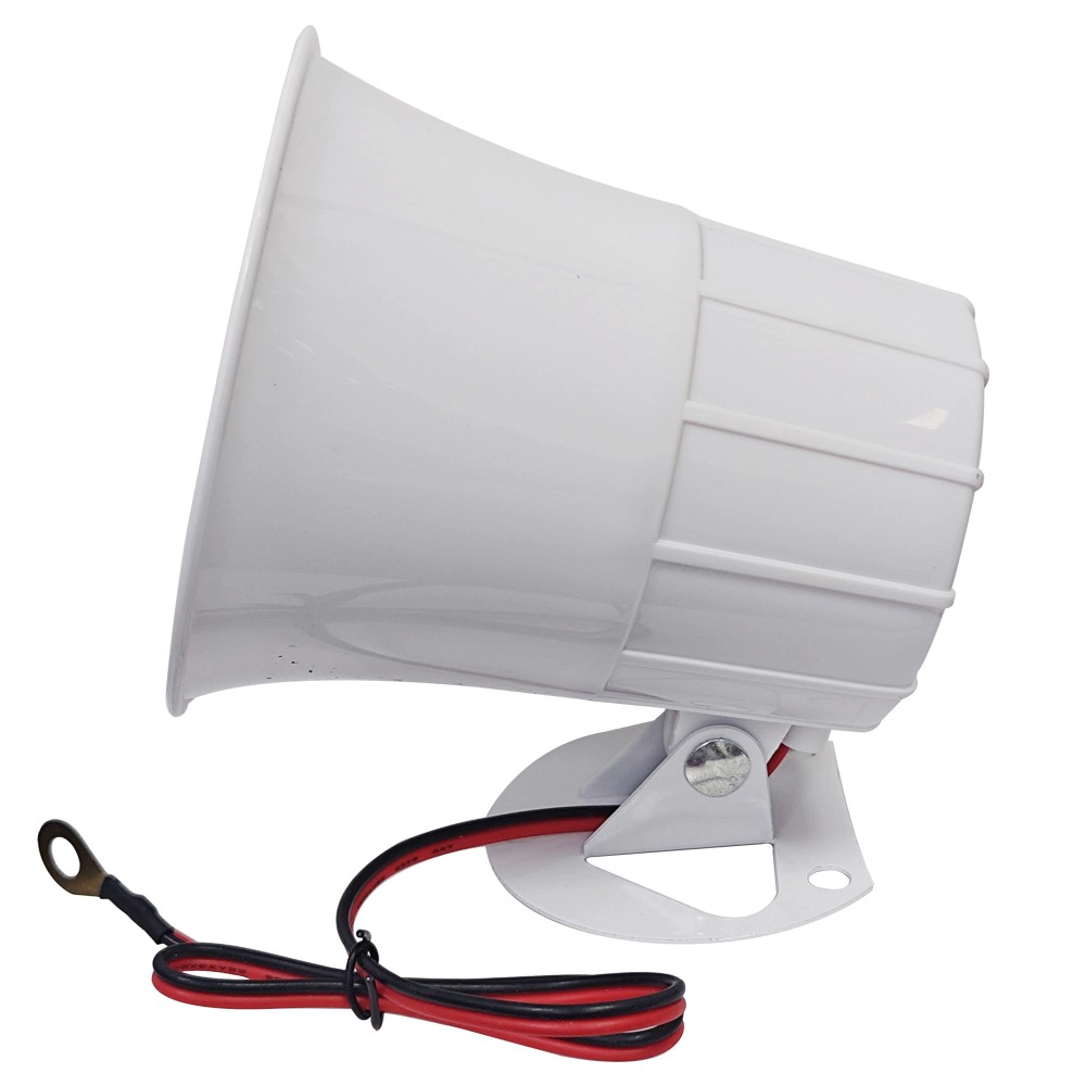 White Color Alarm Siren 12v 110db Treble Speaker Wire Loud Horn Alarm Siren Speaker Burglar Alarm System for Outdoor Security