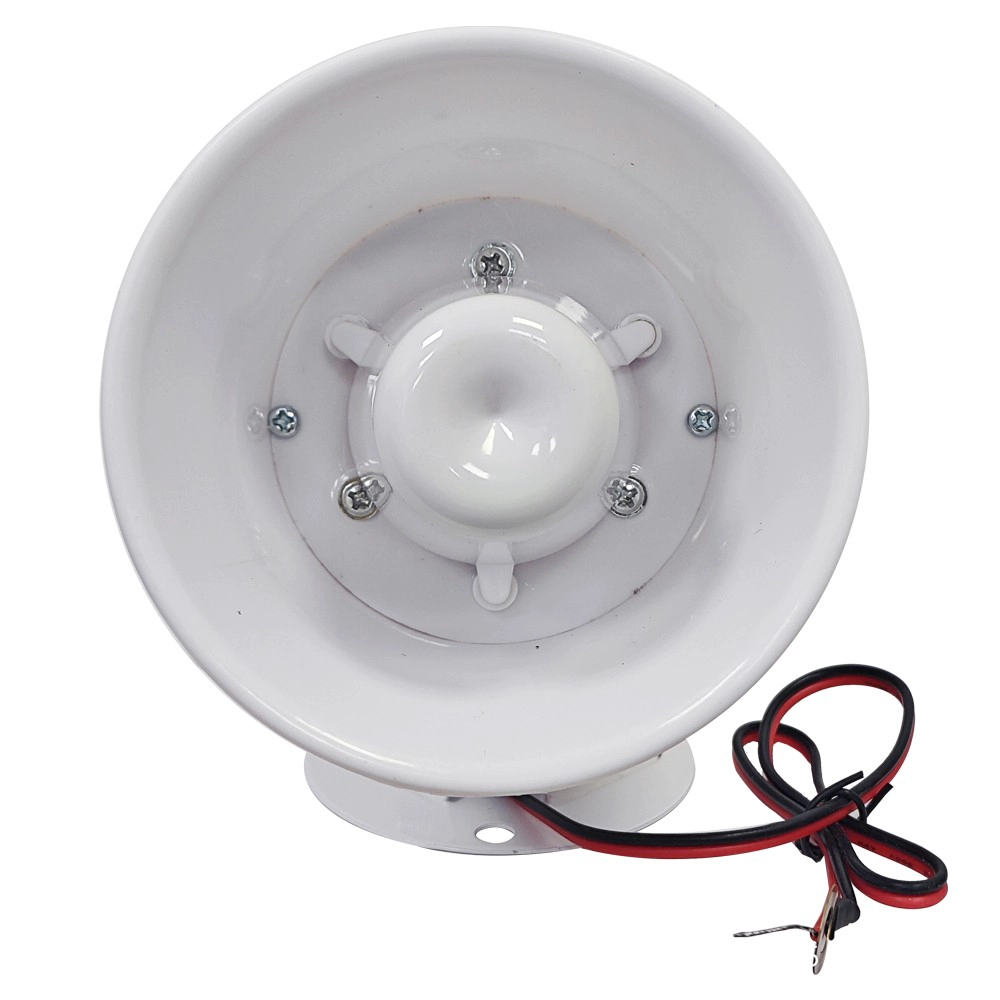 White Color Alarm Siren 12v 110db Treble Speaker Wire Loud Horn Alarm Siren Speaker Burglar Alarm System for Outdoor Security