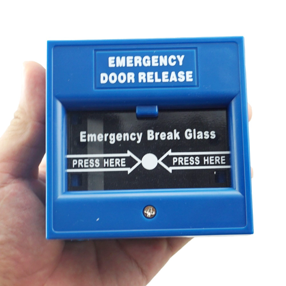 Blue color Button Switch Emergency Door Release Door Exit Button Glass Break Alarm Button For Door Access Control