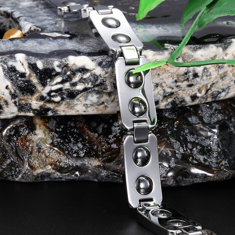 Neue Design Gesundheit Herrenschmuck High Polished Herren Wolfram Carbid Armband mit schwarzer Kohlefaser und Magneten Inlay China Lieferant