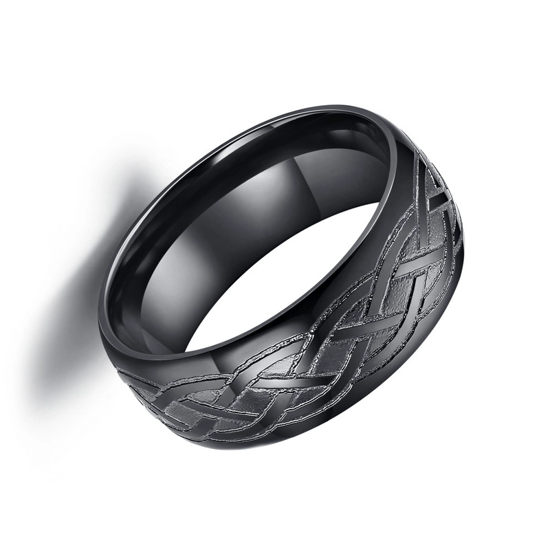 Unique Celtic Knot Wedding Ring in Black Zirconium Mens Wedding Bands China Manufacturer