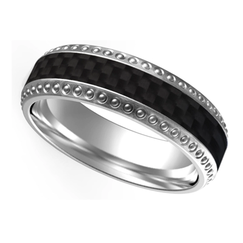 Unveiling the Exquisite Blue Titanium Ring with Black Carbon Fiber Inlay 8mm Blue Titanium and Checkered Texture Black Carbon Fiber Ring China Manufacturer - COPY - 3j6po2