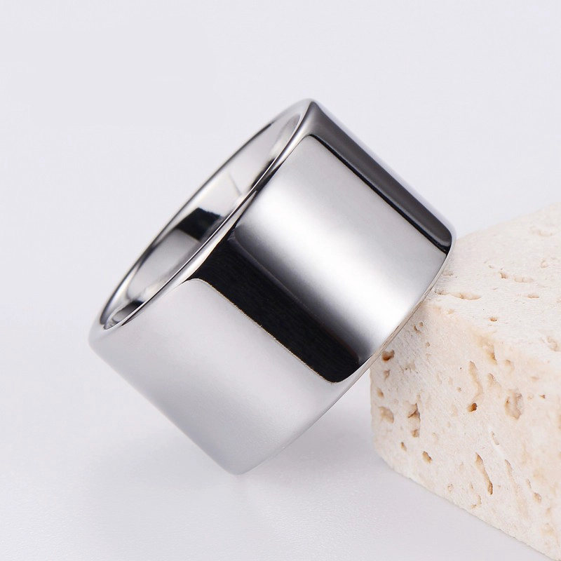 14mm High Polished Flat Men's Tungsten Wedding Bands 14mm Pipe Cut Extra Wide Tungsten Carbide Ring China Factory