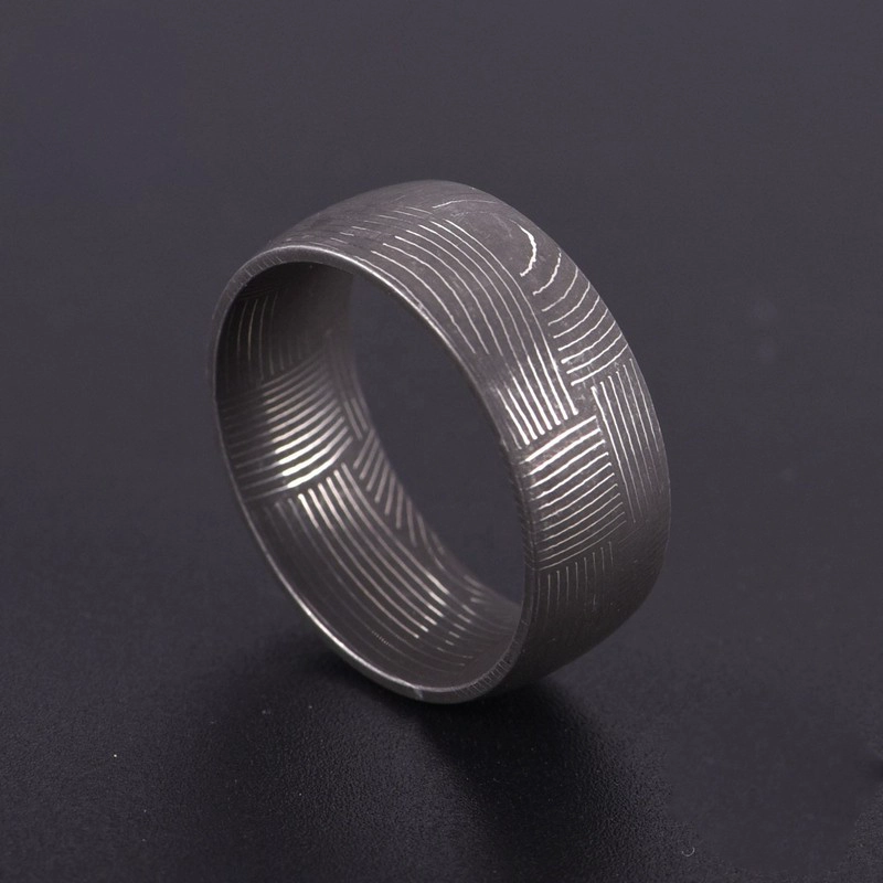 B2B vende al por mayor anillos de boda de acero de Damasco de ajuste cómodo hechos a mano de primera calidad para reventa