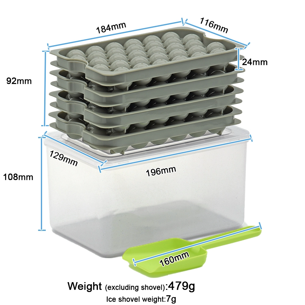 Benhaida Mini machine à glaçons populaire avec récipient à glace, facile à libérer, petit moule à boules de glace en plastique à 128 cavités